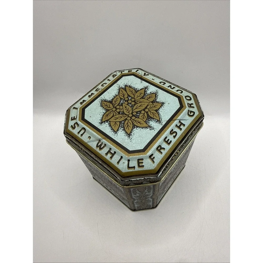Ocean Queen‎ Blend Coffee Advertising Tin Washington Connor & Co Steamship